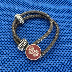 Mississippi State Bulldogs Brown Leather Bracelet Size 7